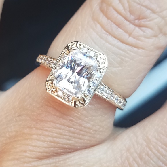 14K Yellow Gold Emerald Solitaire Engagement Ring